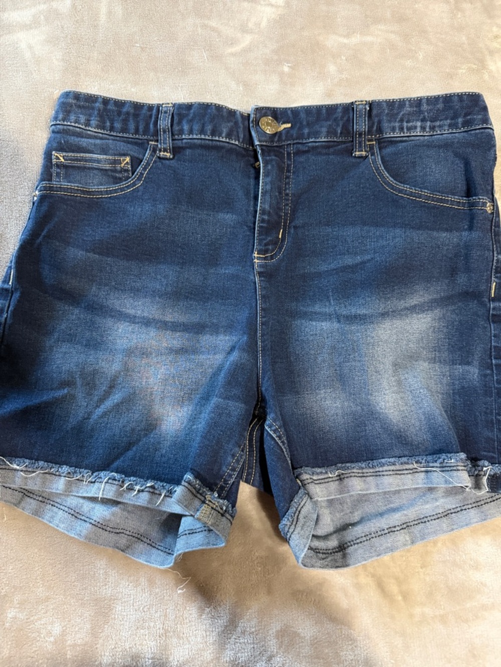 Justice Dark Blue Denim Roll-Cuff Girls' Shorts